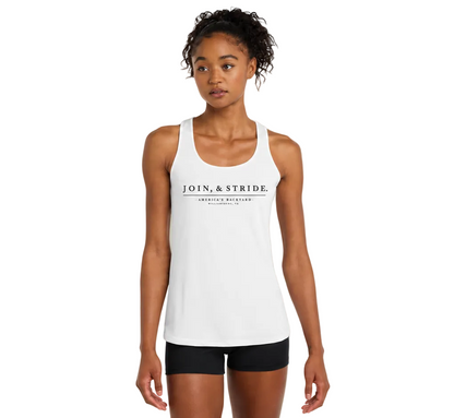 Join & Stride Racerback Tank — Americana Backyard Running Tank Top